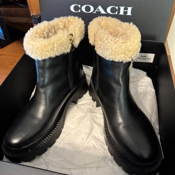 Never worn - Coach Jane Leather Black Natural - CD220, US Size 6 - Picture 2 of 5